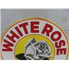 Image 2 : Modern White Rose Painted Heavy Steel Double Sided Dealer Sign 24'' Diameter 