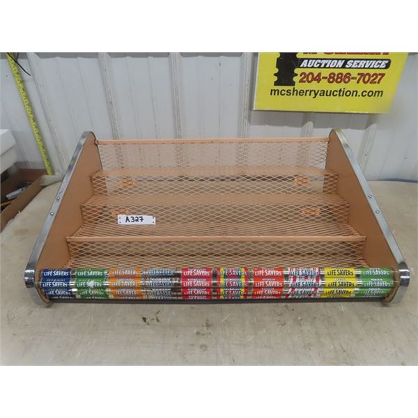 Life Savers Store Display Rack 9.5 ×20 ×31  - metal with metal mesh shelf