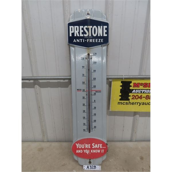 Prestone Antifreeze Porcelain Thermometer 9"×36"