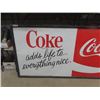 Image 2 : Huge Metal + Wood Framed Metal Coke Adds Life Sign 48.5"×119"- Made in Canada 1978