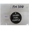 Image 1 : Porcelain Diesel Fuel Purple Double Sided Barrel Tag 2.5" Wide 