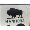 Image 2 : Metal Highway Sign Manitoba #10 HWY - Nice Condition with Graphics of Buffalo 24" x 30" 