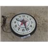 Image 1 : School House Clock with Texaco Decal + with Metal Body + Glass Face 14" Wide