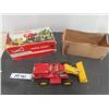 Image 1 : Power Scoop Pressed Metal Tractor Loader with Original Box 10.5" Bandai Baby- Japan