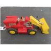 Image 2 : Power Scoop Pressed Metal Tractor Loader with Original Box 10.5" Bandai Baby- Japan