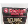 Image 2 : Kendall Motor Oil ' Welcome to Our Service Station' Embossed Metal Sign 18"×24"- Black Background