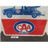 Image 2 : CAA Manitoba Emergency Road Service Double Sided Metal Sign with Tow Truck Graphics 23.5"×23.5"