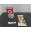 Image 1 : Texaco Improved Motor Oil 1 Quart Oil Tin - Canadian with US Map