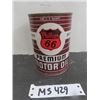 Image 2 : Phillips 66 Premium Motor Oil Tin Can 1 US Quart- Full of Contents