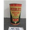 Image 1 : British American Peerless Motor Oils 1 Imperial Quart Tin Can- Canadian with French + English