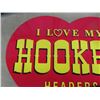 Image 2 : Modern Heavy Steel + Porcelain ' I love My Hooker Headers' Heart Shaped Sign 14"×17"