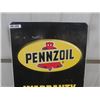 Image 2 : Pennzoil ' Warranty Approved' Double Sided Metal Sign - Bracket on the Bottom 24"×36"