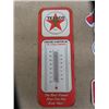 Image 2 : Modern Tin Texaco Thermometer 6"×15.5"  + Cardboard Esso Oil Girl