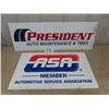 Image 1 : President Auto Maintenance Plastic Sign 12"×36", ASA Automotive Service Association Double Sided Met