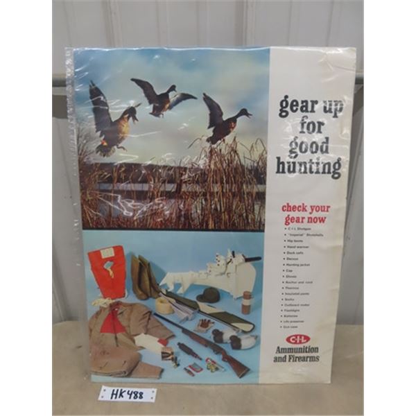 CiL Ammunition + Firearms ' Gear Up for Good Hunting' Cardboard Easel Back Store Display 19"×25"