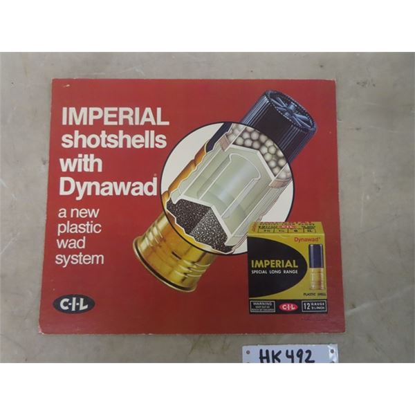 CiL Imperial Shotshells Cardboard Display Sign, Shotgun Shell on 1 Side, Deer on Reverse- Printed in