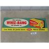 Image 1 : CiL Whiz Bang 22 Short Mushroom Ammunition Paper Window Sign - Spanish + Original Glue Residue 11"×3