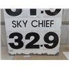 Image 3 : Texaco Fire Chief + Sky Chief Service Station Price Reader Sign- Metal with 2 Side Panels + Changeab