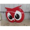 Image 1 : Red Owl Vintage Porcelain Sign with Hanging Bracket - Grocery Store Franchise in USA - 36" x 37" 