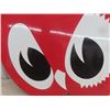 Image 2 : Red Owl Vintage Porcelain Sign with Hanging Bracket - Grocery Store Franchise in USA - 36" x 37" 