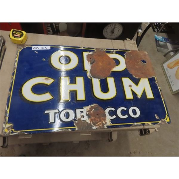 Old Chum Tobacco Porcelain Sign 18