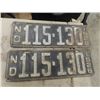 Image 2 : (4) 1928 North Dakota License Plates - 2 Sets of 2 