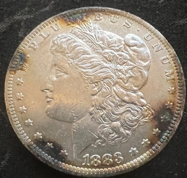 Silver Rimmed Coin 1883-O BU MORGAN Silver Dollar Rim Toned