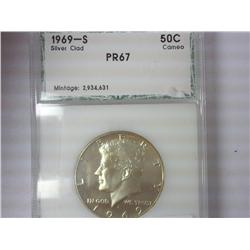 1969-S Silver Kennedy Half PCI PR67Cameo