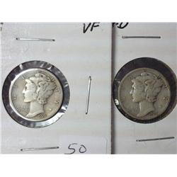 1926 And 1927-D Mercury Dimes