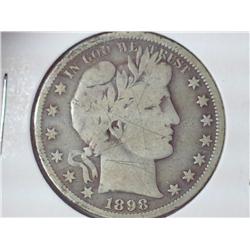 1898-S Barber Half Dollar (VG With Scratches)