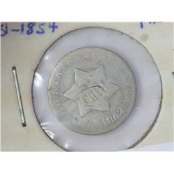 1852 Silver Three Cent Piece