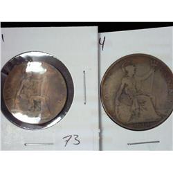 Great Britain 1921 Half Penny & 1914 Penny
