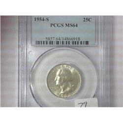 1954-S Washington Quarter PCGS MS64