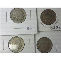 1926-29 Buffalo Nickels (4 Coins)