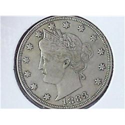 1883 No Cents Liberty "V" Nickel (EF)