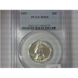 1957 Washington Quarter PCGS MS65