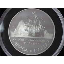 1987 Canada Davis Strait Dollar (Proof) .3750 ASW