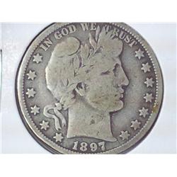 1897-O Barber Half Dollar (Key Date) VG8
