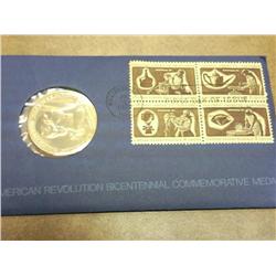 1972 American Revolution FDC W/ Bronze Medal