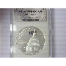 1994-S US Capitol Silver Dollar eSlab PF69DCAM