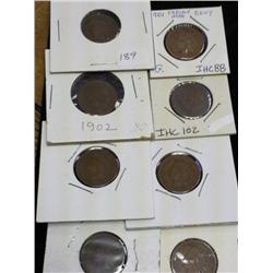 1900-07 Indian Head Cents (8 Coins)