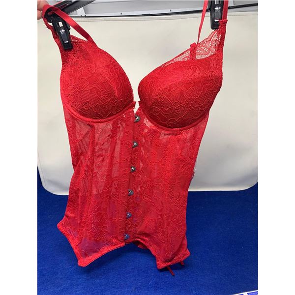Red Lace Corset and Panty- Size M