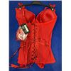 Image 2 : Red Lace Corset and Panty- Size M