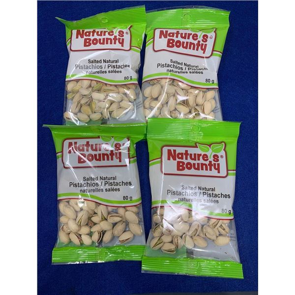 Nature's Bounty Salted Natural Pistachios (4 x 80g)