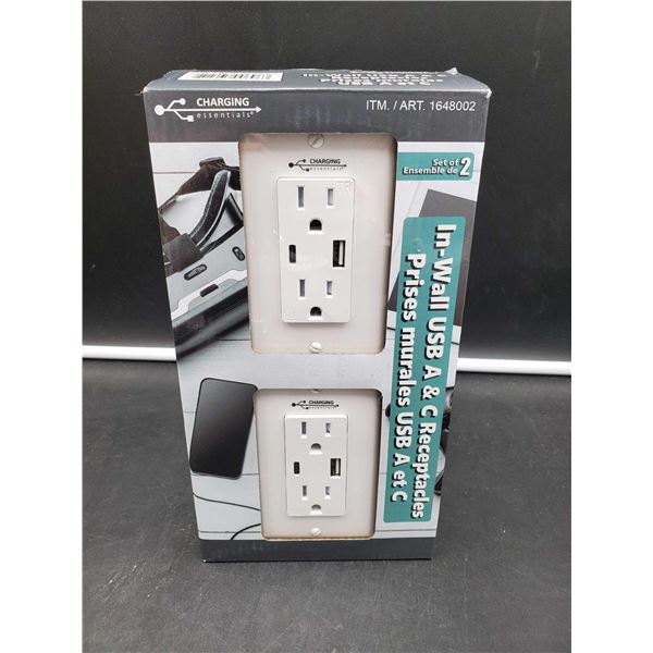 In-Wall USB A & C Receptacles (2ct)