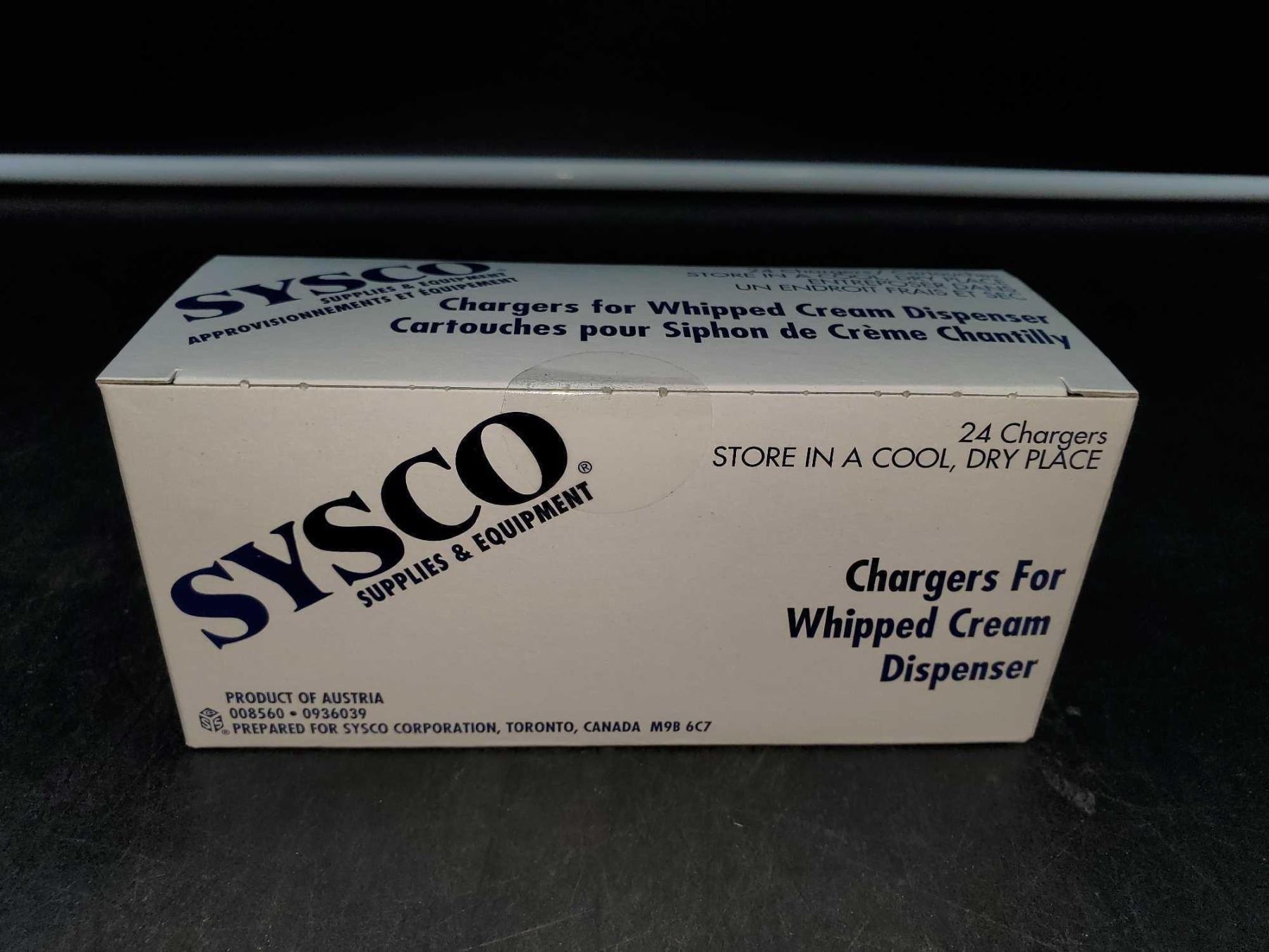 Sysco Chargers for Whipped Cream Dispenser (24 chargers)