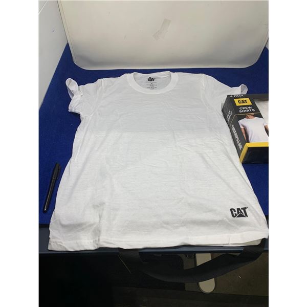 Cat Athletic Fit Crew Whitre Mens T Shirts Medium Lot of 4