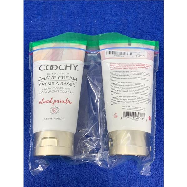 Coochy Island paradise Shave Cream Lot of 2 x 100ml