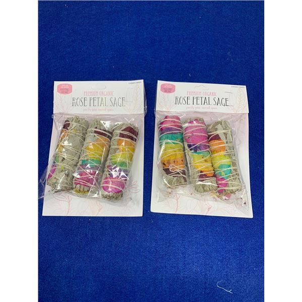 Premium Organic Rose Petal Sage Smudge x 2