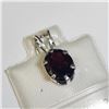 Image 2 : Silver Garnet(1.8ct) Pendant, Made in Canada, Suggested Retail Value $120